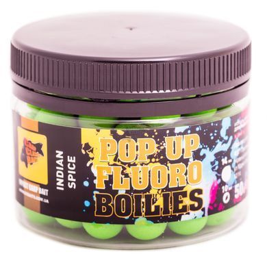 Бойлы CC Baits Fluoro Pop-Ups Indian Spice 10мм, 35гр
