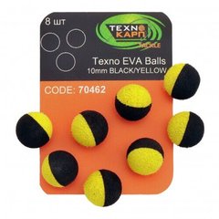 Искусственная насадка Technocarp Eva Balls 10 mm, black/yellow 8 шт