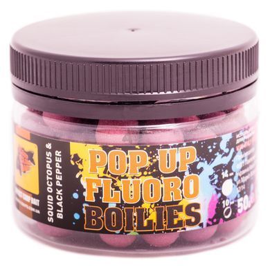 Бойлы CC Baits Fluoro Pop-Ups Squid - Octopus & Black Pepper 10мм, 35гр
