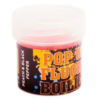Бойлы CC Baits Fluoro Pop-Ups Peach & Black Pepper 10мм, 15шт