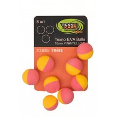 Искусственная насадка Technocarp Eva Balls 10 mm, pink/yellow 8 шт